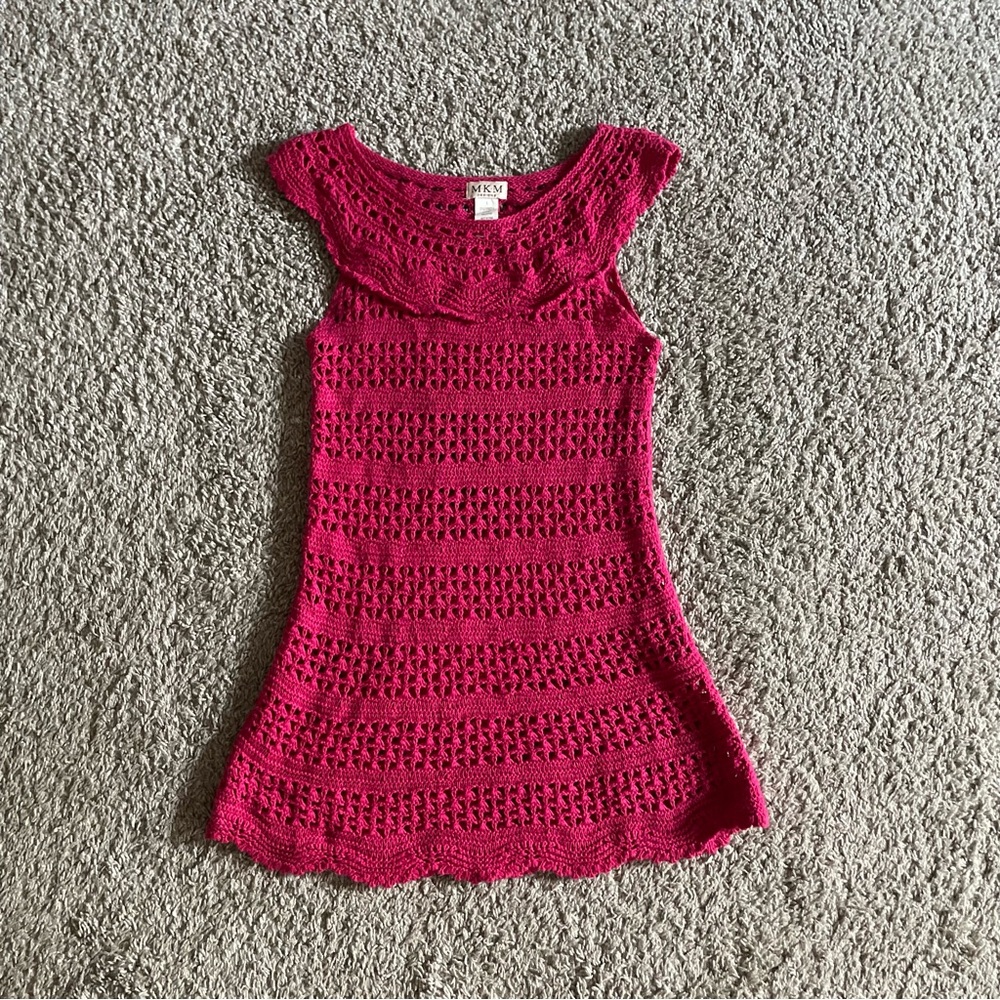 MKM Pink Crochet Sleeveless Dress